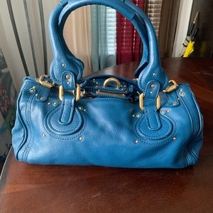 Classic Blue Chloé Leather Paddington Handbag